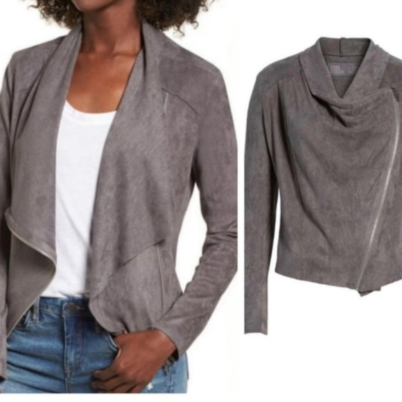 Blank NYC Jackets & Blazers - Blank NYC gray faux suede zip jacket size small